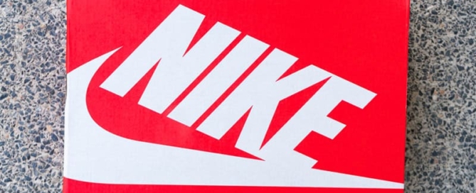 Nike logo on a Nike shoe box