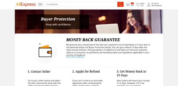 AliExpress - buyer protection