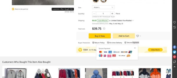 AliExpress vs DHgate - Payment options