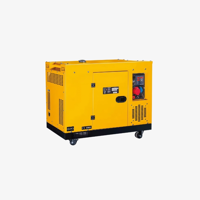 Heavy-duty portable diesel generator with silent enclosure