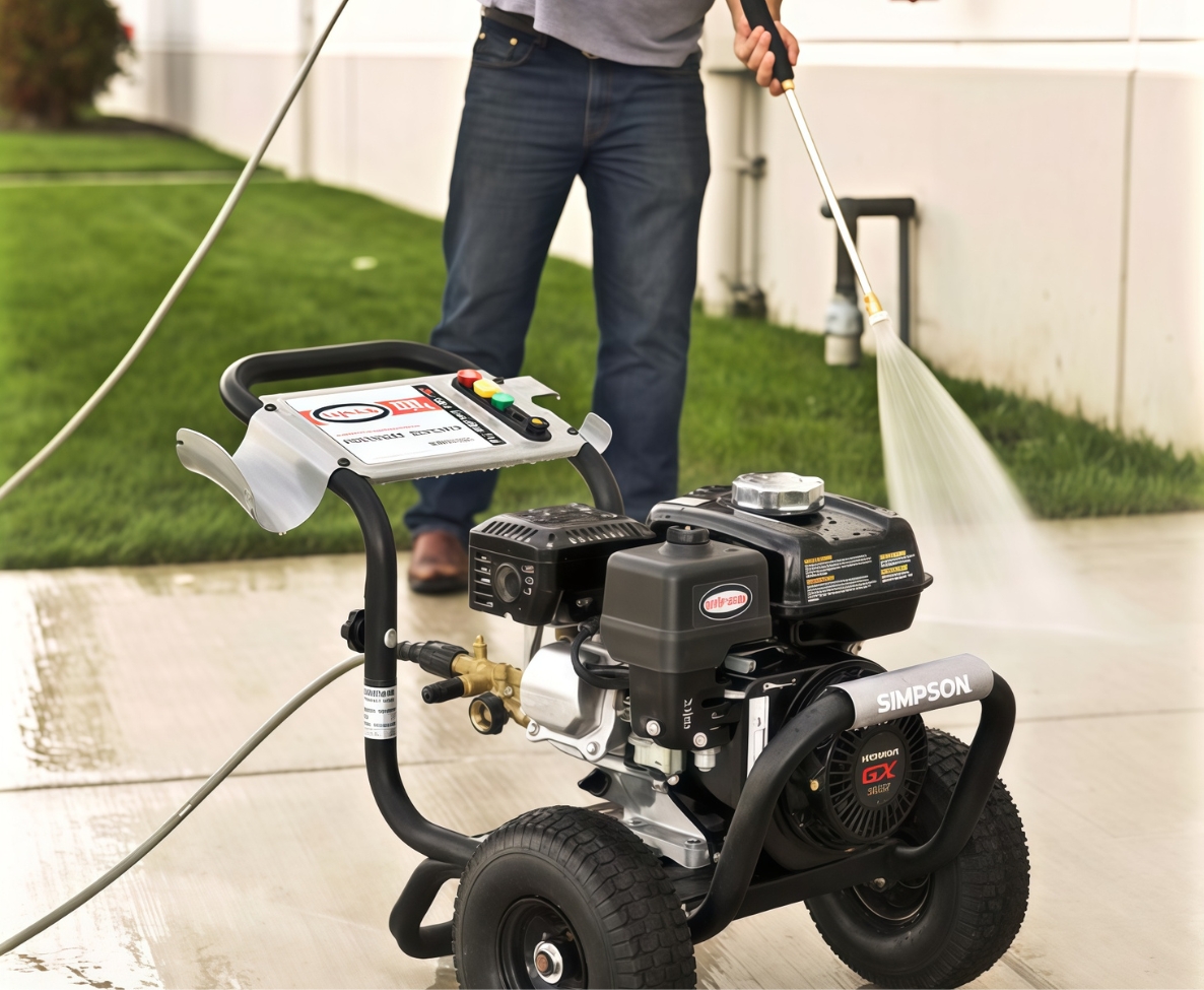 Portable power equipment for outdoor cleaning applications