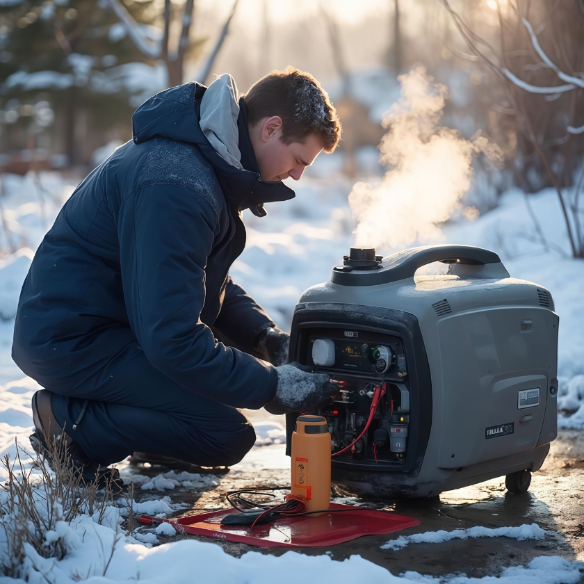 Silent portable diesel generator for outdoor emergency backup power